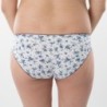 Culotte de maternité Camille – Motif fleuri bleu et douceur naturelle