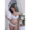 Culotte de maternité Aquamarine – Dentelle blanche et douceur naturelle